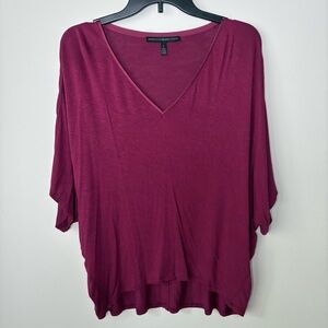 White House Black Market V-Neck Dolman Sleeve Berry Tee shirt